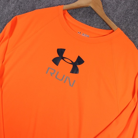 Under Armour Other - Under‎ Armour Run Active Shirt Mens 2XL Orange Long Sleeve Performance #AB593